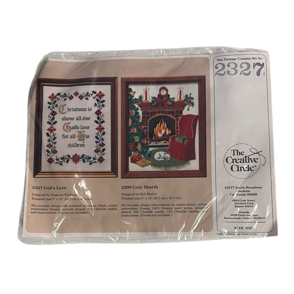 Vintage 80s The Creative Circle God’s Love 2327 crewel kit